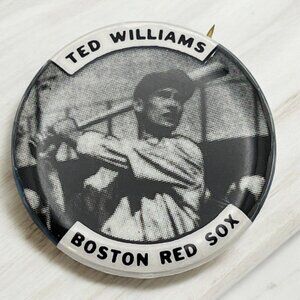 Ted Williams Vintage Pinback Boston Red Sox Baseball Pin Button